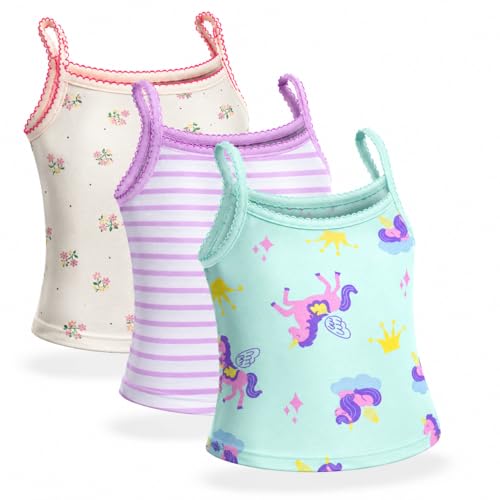 Image of benetia Girls' Soft Cotton Undershirts 3-Pack