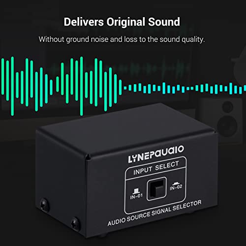 SHUAIGUO Audio Switcher RCA 2 in 1 Out/1 in 2 Out A/B Switch Stereo Audio Splitter Box with No Distortion RCA Jack for Switching Between Computer Speakers and Headphones - Image 4