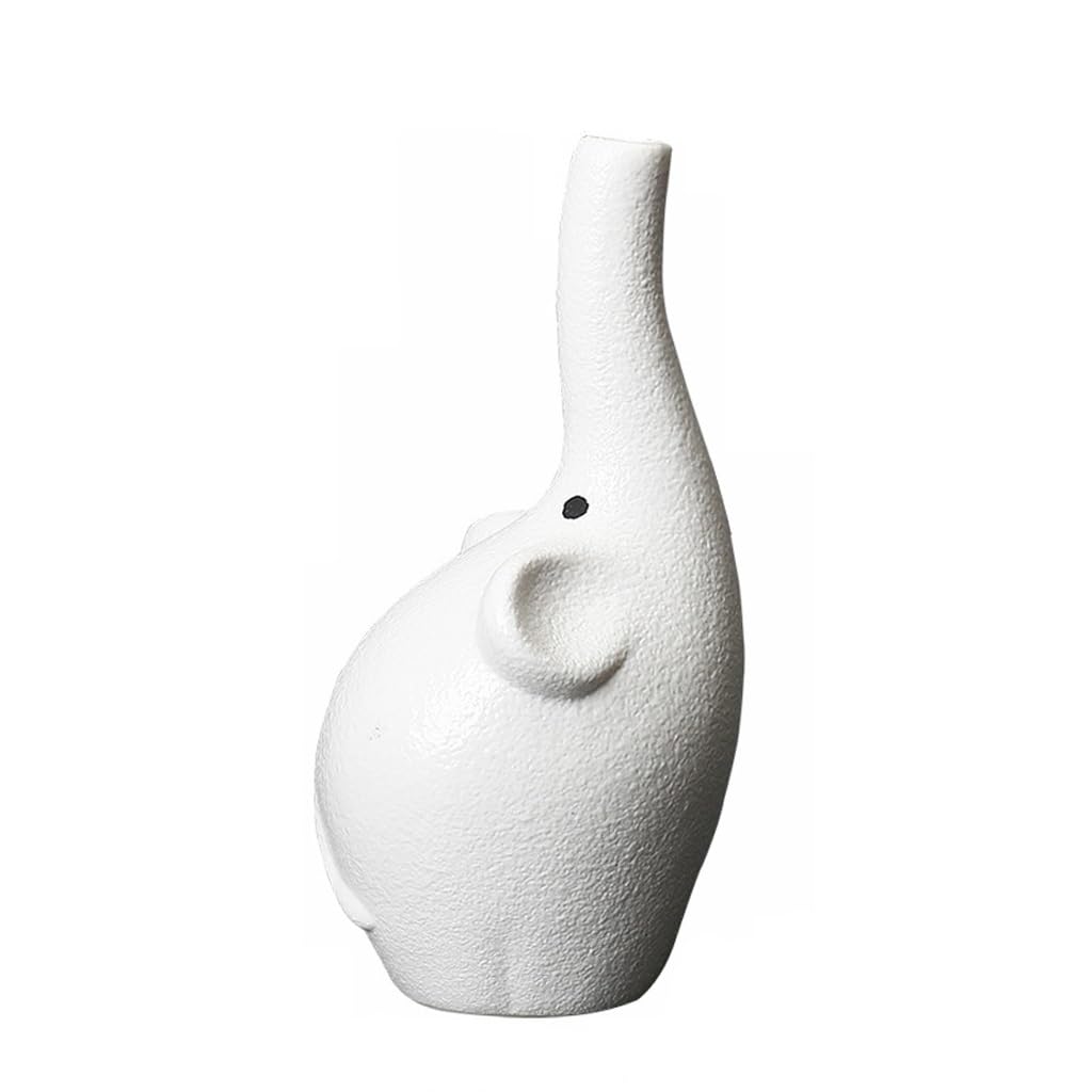 GELASIGE Flower Pots Cartoon Ceramic Vase, Cute Elephant Shape, Creative Home Flower Pot, Five Points Of Decorative Ornaments Outdoor Flower Pots(B)
