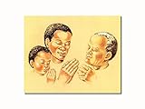 African American Black Three Generations of Men Praying Wall Picture 8x10 Art Print