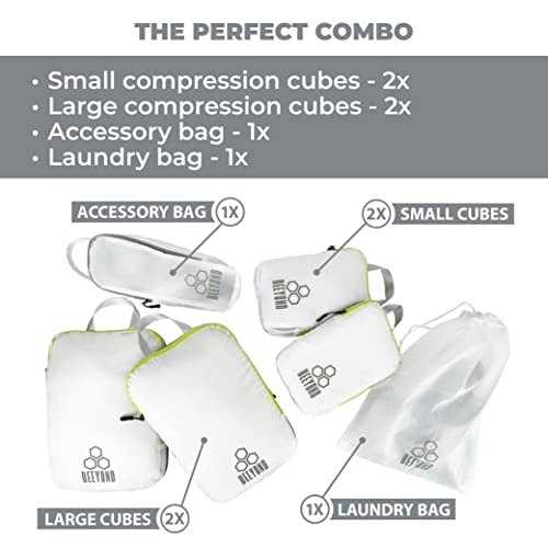 Beeyond Compression Packing Cubes Set - 6 Pieces For Travel And Luggage Organization thumb #5
