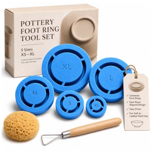 5 Pack Pottery Foot Ring Tool, Clay Base Aligner for
