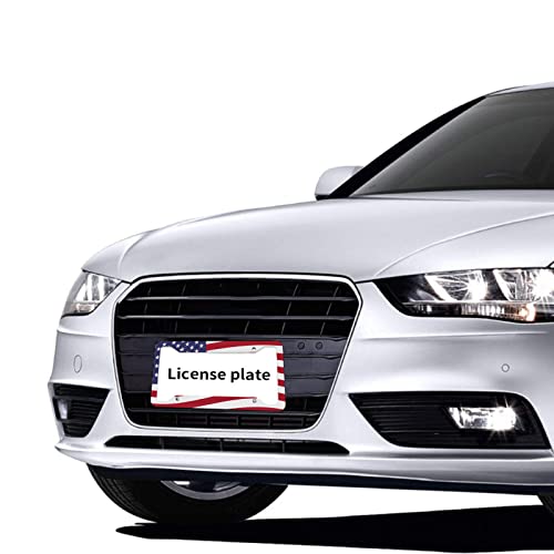 Miytsya Red American Flag License Plate Frame, Patriotic Licenses Plate Aluminum Metal Personalized License Plates, Flag License Plate Frame Us Car Tag Frames Holders Covers (2 Pcs) #TOP6