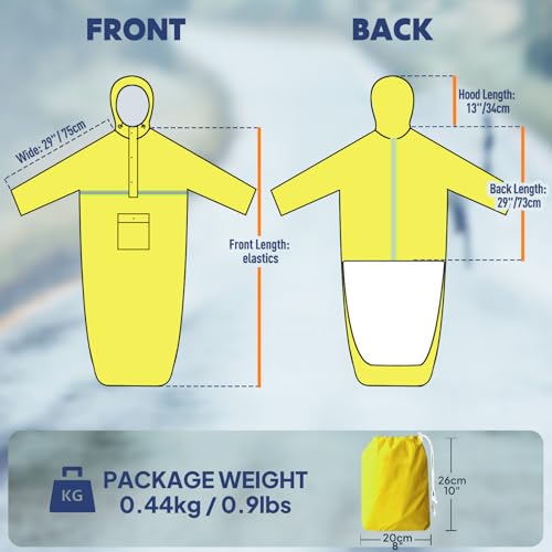 ANYOO Wheelchair Waterproof Poncho with Hood Reusable Cover Lightweight Poncho Cloak perfect for Adult2