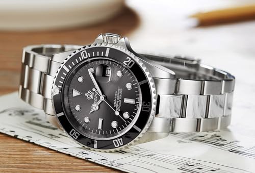 Men's Watch Luminous Watch Quartz Rotatable Bezel Sapphire Glass Silver Stainless Steel Band and Case Waterproof Sports Gold Watch