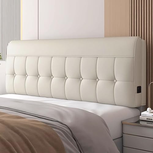 Cojin De Lectura Para Cama,PañO TecnolóGico Cubre Cabecero De Cama,Funda Protectora Universal,Para Para Camas Individuales Dobles King Queen DecoracióN De Dormitorio(150*60*10cm(Paste),Milk tea color)