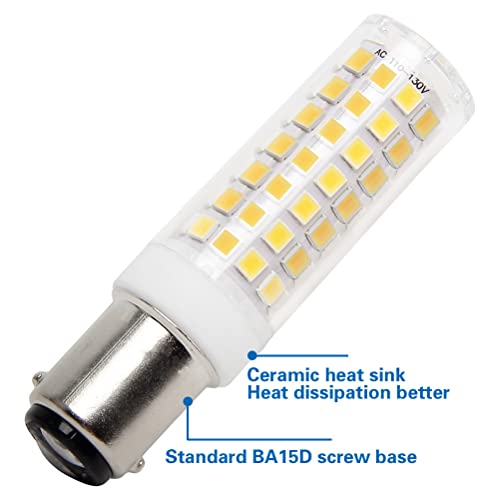 Hryspn Ba15D Bayonet Base Led Light Bulb 120 Volts, 8.5W - 75W Halogen Bulbs Equivalent Replaces Jd Type T3/T4 Clear Bulb, Warm White 3000K For Pendants Ceiling Fans Sewing Machine Light (Pack Of 2) #TOP4