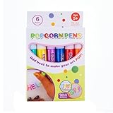 Upluxmira 6 bolígrafos de dibujo de palomitas de maíz creativos, lápices de burbujas para actividades de cumpleaños (inglés)
