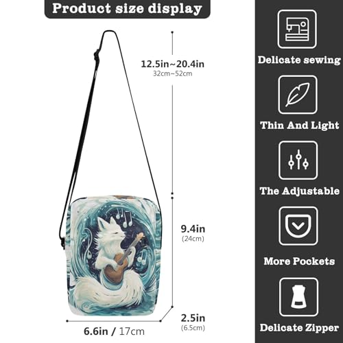 crossbody messenger bag mens crossbody Womens Cross Body Purses Adjustable Strap for Outdoor Daily Outdoor Daily- Elegant Arctic Fox3