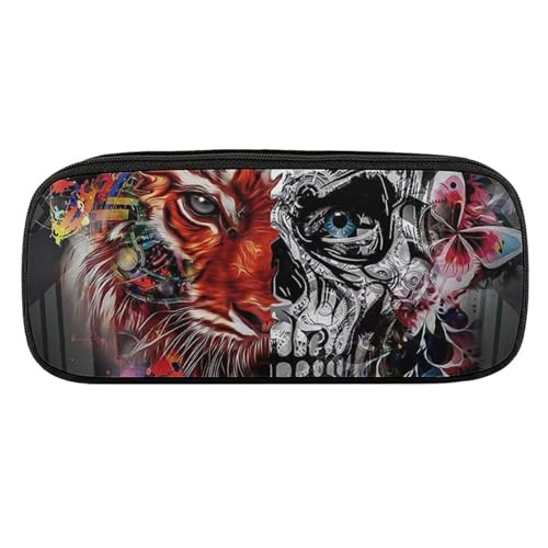 ペンケース 筆箱 大容量 軽量 砂糖の頭蓋骨 蝶々 バタフライ 筆入れ ふでばこ ペンポーチ 多機能 コンパクト シンプル おしゃれ 中小学生 高校生 女の子 男の子