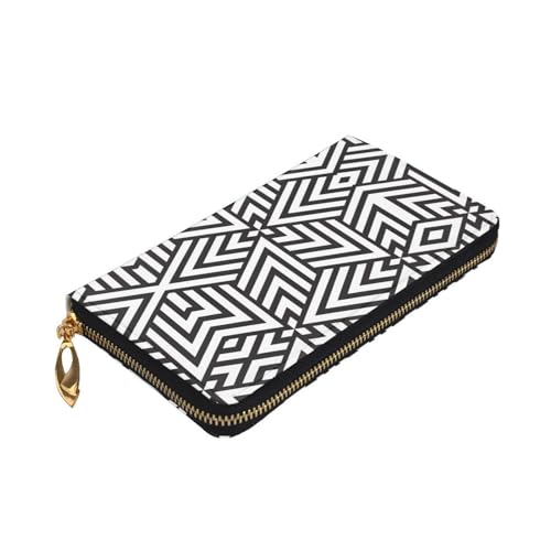 Leather Wallet 7.48 x 4.13 in - Stylish and Durable Wallet for Women with Multiple Compartments and Zipper Design printidea Pattern3