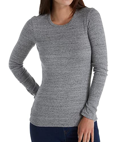 Image of Splendid 1x1 Rib Classic Long Sleeve Crew Neck Tee
