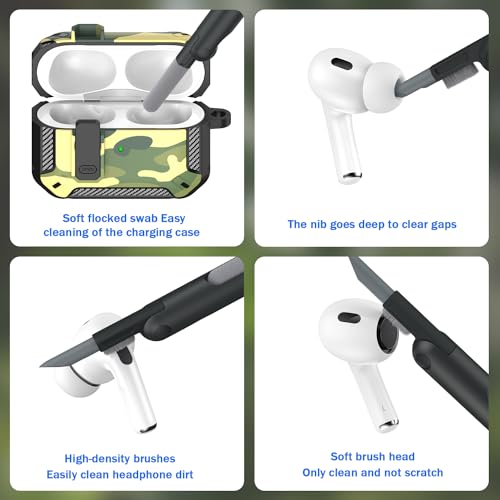 Image of RFUNGUANGO AirPods Pro 2 Case with Lock Magnetic Lid MagSafe, Rainforest