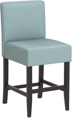 Vista 5 de GDFStudio Taburete de tela azul claro (juego de 2)