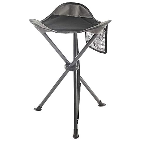 EVER ADVANCED Składany stołek trójnożny, ultralekki, 53,3 cm wysokości, obciążenie 102 kg, z kieszenią boczną, przenośny stołek wędkarski, składany, na kemping, polowanie, wędrówki, wędkowanie, czarny