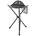 Ever Advanced Taburete Plegable Trípode Ultraligero, Taburete de Camping 53.3cm Alto 102KG Cargable con Bolsillo Lateral, Taburete de Pesca Portátil Plegable para Camping Senderismo Pesca, Gris-Negro