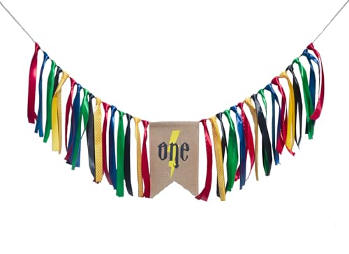 UOREND Magical Wizzard 1st Birthday Banner, Potter Party Decorations, Little Magician theme Party Supplies, The Chosen One Birthday Party Decor