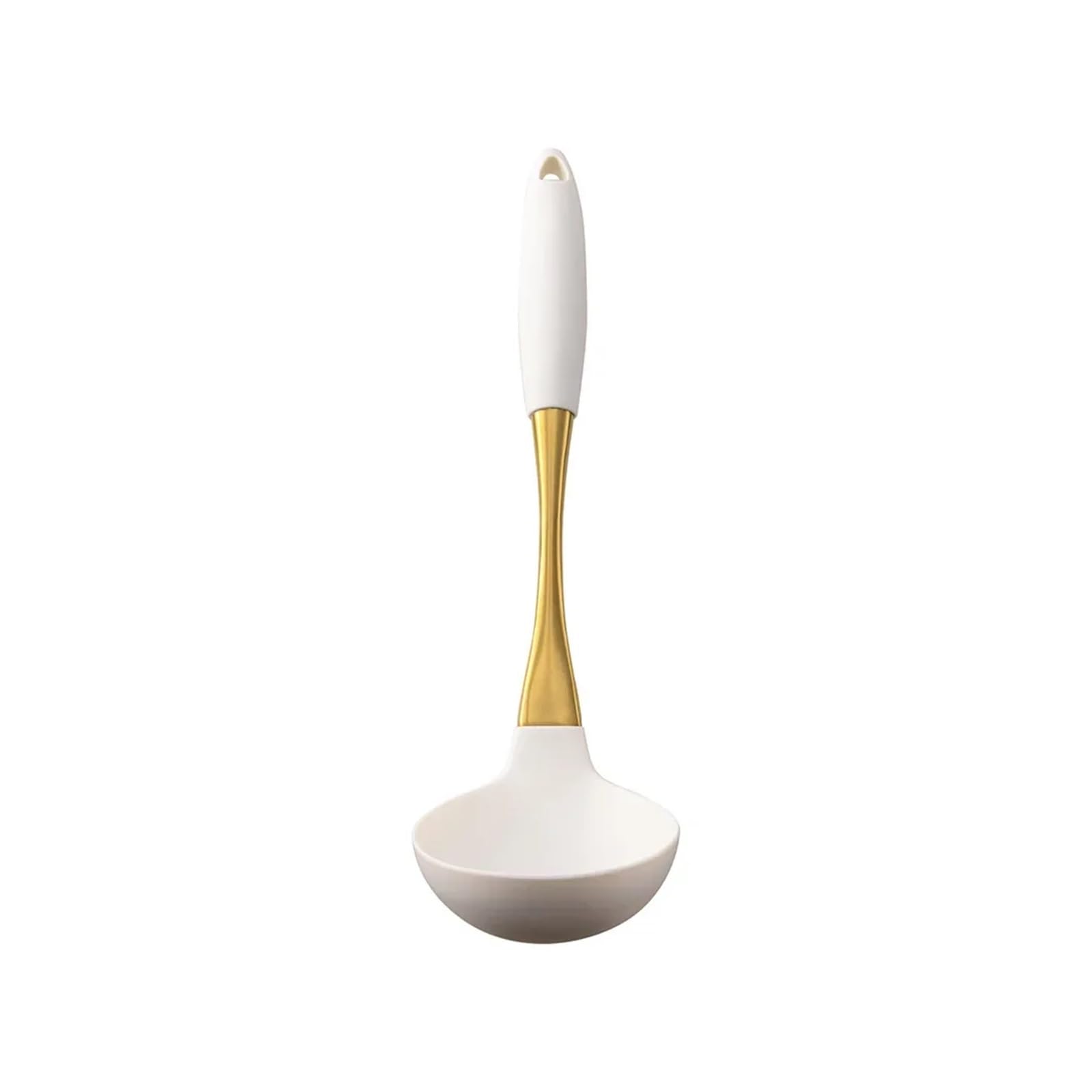 Générique Lot de 8 ustensiles Cuisine en Silicone Blanc doré, spatule, tourneur, passoire à pâtes résistante la Chaleur, Pelle, Accessoires
