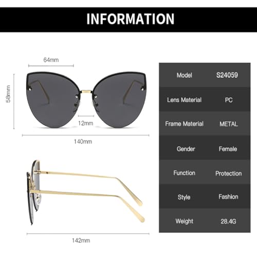 Lunettes de soleil œil de chat vintage en métal aux finitions soignées - 6