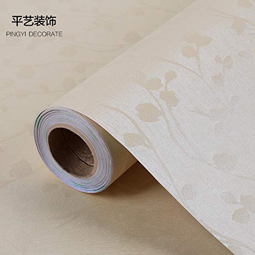 Papel Vinílico Para Muebles，Papel Autoadhesivo Del Papel De La Foto, Rollo Decorativo Del Papel De La Película De Los Muebles De La Etiqueta De La Pared-Ramas Y Hojas-Beige_Los 60Cmx10M