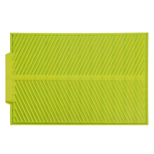 MAGT Mat Escurridor Universal, Rectángulo Silicona escurridor Estera de Fregadero de Cocina, Platos de Secado Heat Pad Bandeja Resistente a Prueba de Deslizamiento (Color : Verde)