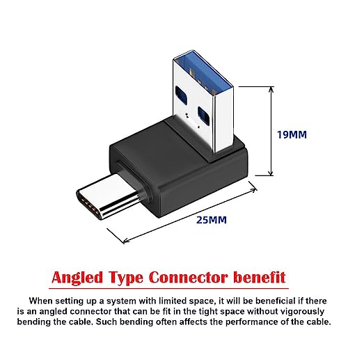 chenyang USB 3.0/3.1 Connector USB C to USB 3.0 Data 10Gbps Charge Adapter 90 Degree UP Angled - Image 4
