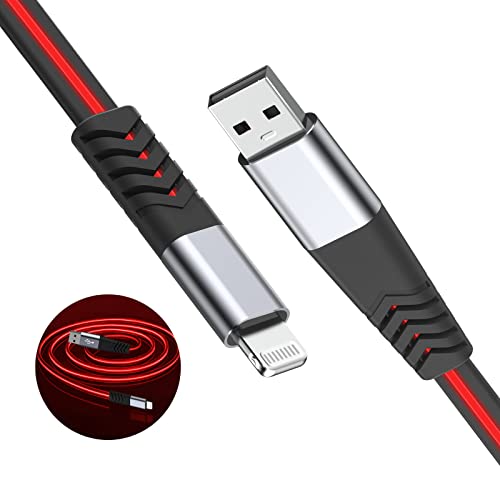 Light Up Iphone Charger Cord, 6Ft Led Lightning Cables | Apple Mfi Certified | Usb Fast Charging Cord For Apple Iphone 13 12 11 Pro Max Xr Xs X/8Plus/7Plus/6Plus/5S/Ipad Ipod Touch More (Red) #TOP17