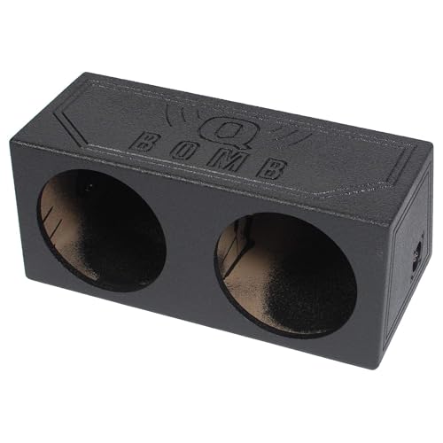 Q Power QBomb QBOMB12S Dual 12' Sealed Port Subwoofer Sub Box w/Bedliner Spray