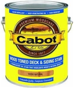 Cabot Wood Toned Stain + Sealer, Low VOC Exterior Natural Wood Stain, Natural, Gallon