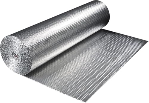 barriera al Vapore Isolamento Termico barriera al Vapore Auto-Foil per pareti, capannoni, soffitte e Porte da Garage (3,28 x 98,5 Piedi (1 x 30 m))