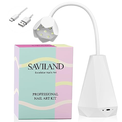 SAVILAND Portable LED Nail Lamp - 21W Gel Lamp, Mini U V Light, Nail Dryer for Polish Glue Gel Kit,...