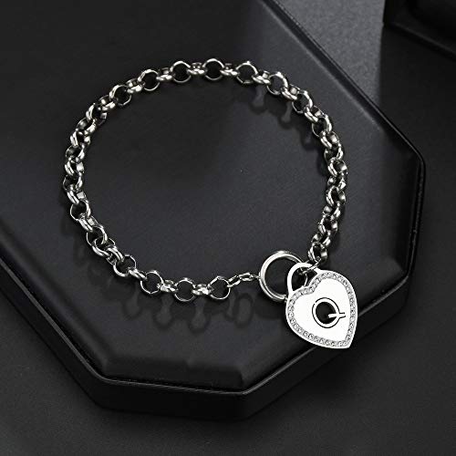 Image of CaleesLLC Letter A to Z Initial Charm Bracelet Adjustable Stainless Steel Anklet Personalized Wrist Link for Women