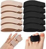ValueBargain 10 Pcs Finger Buddy Straps, Buddy Tape Finger Straps for Support & Alignment, Washable & Reusable Hook and Loop Splint for Curled Toes and Index Fingers (2 colors)