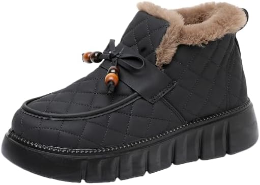 Women's Warm Snow Boots | Thick Soled Retro High Top, Snowproof Waterproof Plus Wide Ankle Boots for Winter Outdoor & Daily Wear