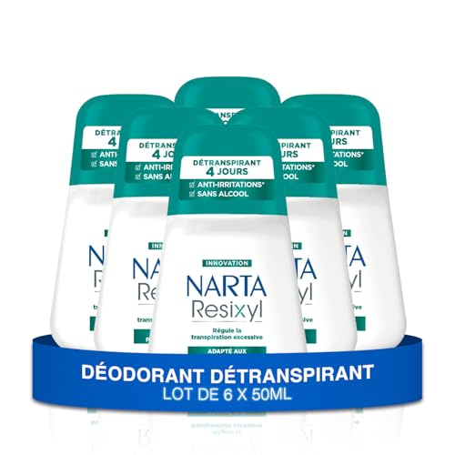 NARTA - Desodorante para mujer – Desodorante Resixyl durante 4 días sin alcohol – 6 x 50 ml