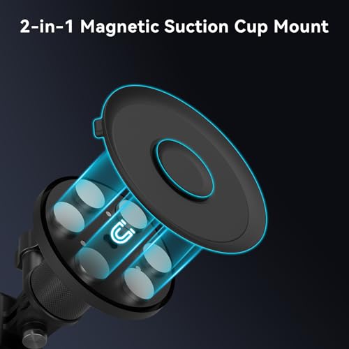 Image of SMALLRIG 2-in-1 Magnetic Suction Cup Mount, Powerful Camera Mount for Gopro, for Insta360 and Phone, 360º Rotation for Car and Gym 4347