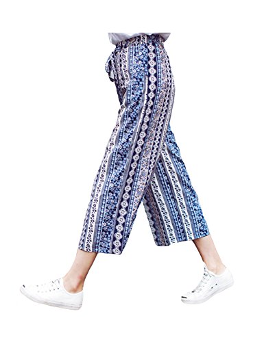 Letuwj Womens Pants Elastic Cord Bell-Bottoms2