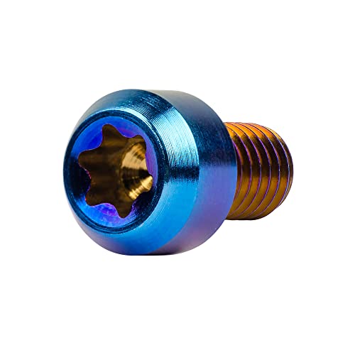 Image of Titanium Torx Square Head M6 x 10 15 20 25 30 35 40 45 50 60 65 70 80mm Screw Pack of 5 (Burn Blue, M6x10mm)