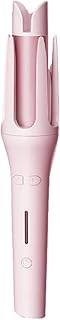 Automatic Hair Curler 3 Temperature & Timer Settings, Auto Shut-Off, Anti-Scald Rotating Curling Wand (Pink)