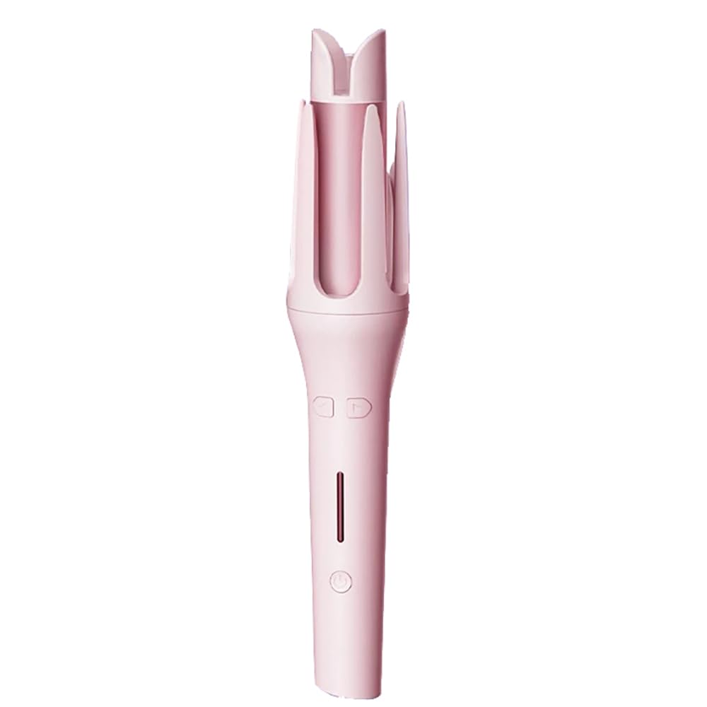 Automatic Hair Curler with 4 Temperature Settings and 3 Timers, Auto Shut Off Anti-Scald Swivel Wand (Pink)