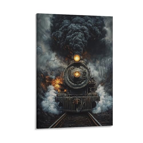 KNZVCXUEH Treno Quadro Su Tela Quadro Moderno Stile pittura ad olio Olio Su Tela Per Camera Da Letto E Da Pranzo, Soggiorno, Cucina Canvas Impermeabile 08x12inch(20x30cm)