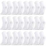 Liitrsh 12 Pairs Pilates Socks with Grips for Women Non Slip Yoga Crew Socks for Dance, Barre, Hospital, Workout(White)