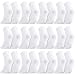 Liitrsh 12 Pairs Pilates Socks with Grips for Women Non Slip Yoga Crew Socks for Dance, Barre, Hospital, Workout(White)