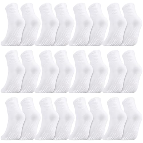 Image of Liitrsh 12 Pairs Pilates Socks with Grips for Women Non Slip Yoga Crew Socks for Dance, Barre, Hospital, Workout