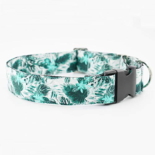 Tropical Green Leaves Martingale Collar Heavyduty Nylon Dog Collar Whippet Greyhound Dog Collar Limited Slip Collar #TOP2