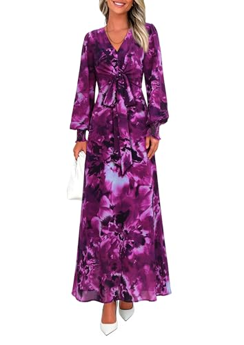 PRETTYGARDEN Women's 2026 Spring Wedding Guest Dresses Floral Long Sleeve