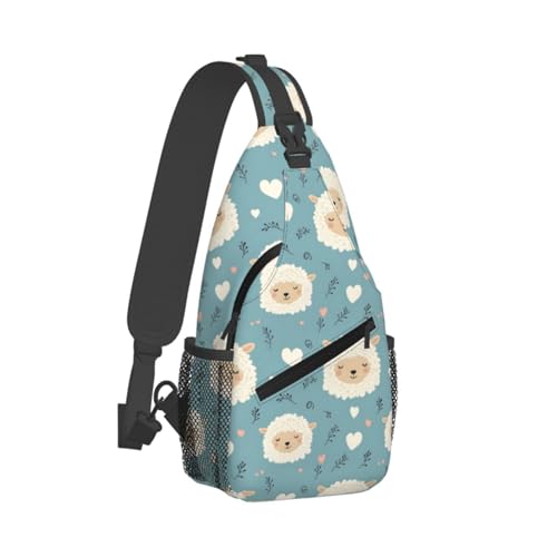 Sac de poitrine et sac à bandoulière imprimé mouton pour homme et femme