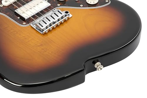 Image of Electric Guitar JZ FRO 3 Tone Sunburst Gloss Handmade in Japan MIJ Roasted Flame maple Neck Stainless Steel Frets Gotoh Bridge Gotoh Locking Tuner 6 Strings Modern C Neck For All Levels