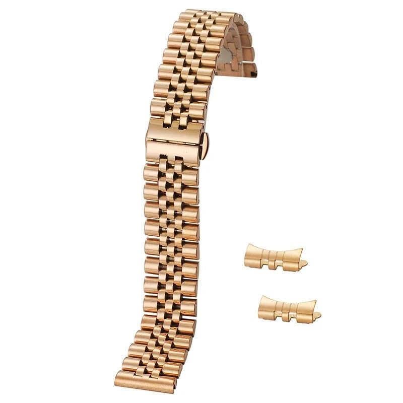 Sangle de montre en acier 20 mm 22 mm avec interface à arc à cinq boules pour poignet
