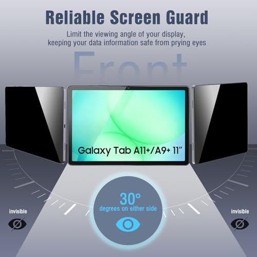 TiMOVO 1 Pack Privacy Screen Protector for Samsung Galaxy Tab A11 Plus/A9 Plus (2025/2023), Anti-Spy Tempered Glass Flim fit Galaxy Tab A11+/A9+ 11 inch Tablet, 9H Hardness - Image 3